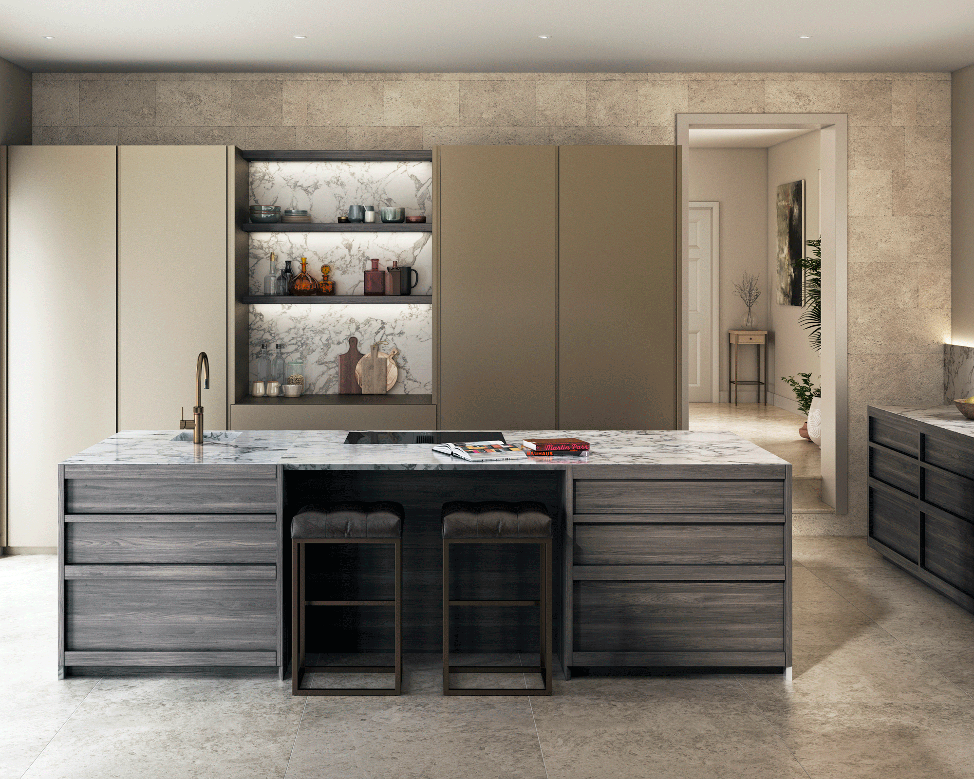 Kitchen remodel: kitchen island made of wood