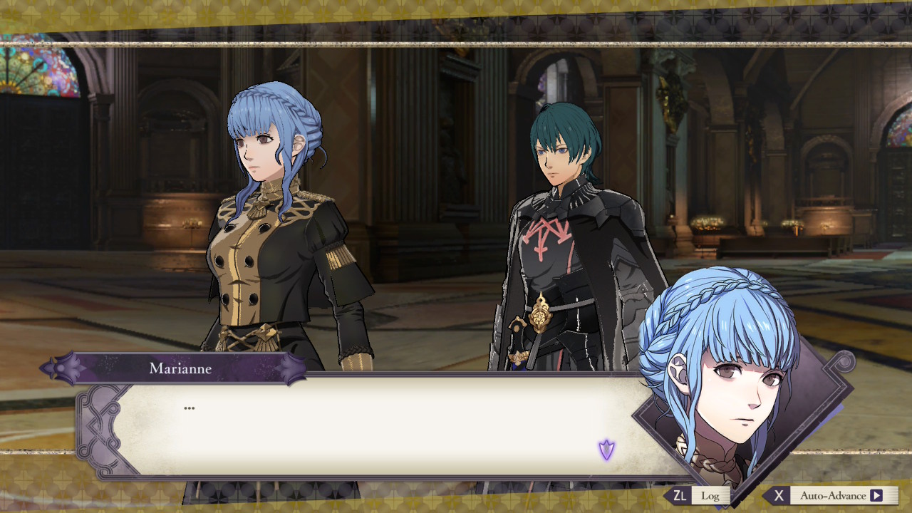 Characters in Fire Emblem: Three Houses with handheld boost mode on