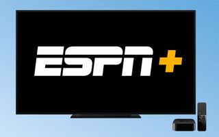 espn plus logo on a TV