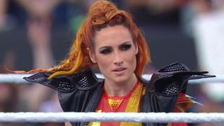 Becky Lynch faces the crowd at WWE's SummerSlam 2022 on Peacock