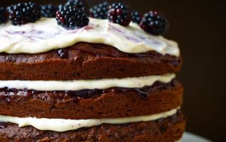 Lorraine Pascale's chocolate, Guinness and blackcurrant cake