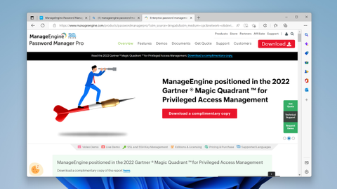 Website screenshot for ManageEngine Password Manager Pro 