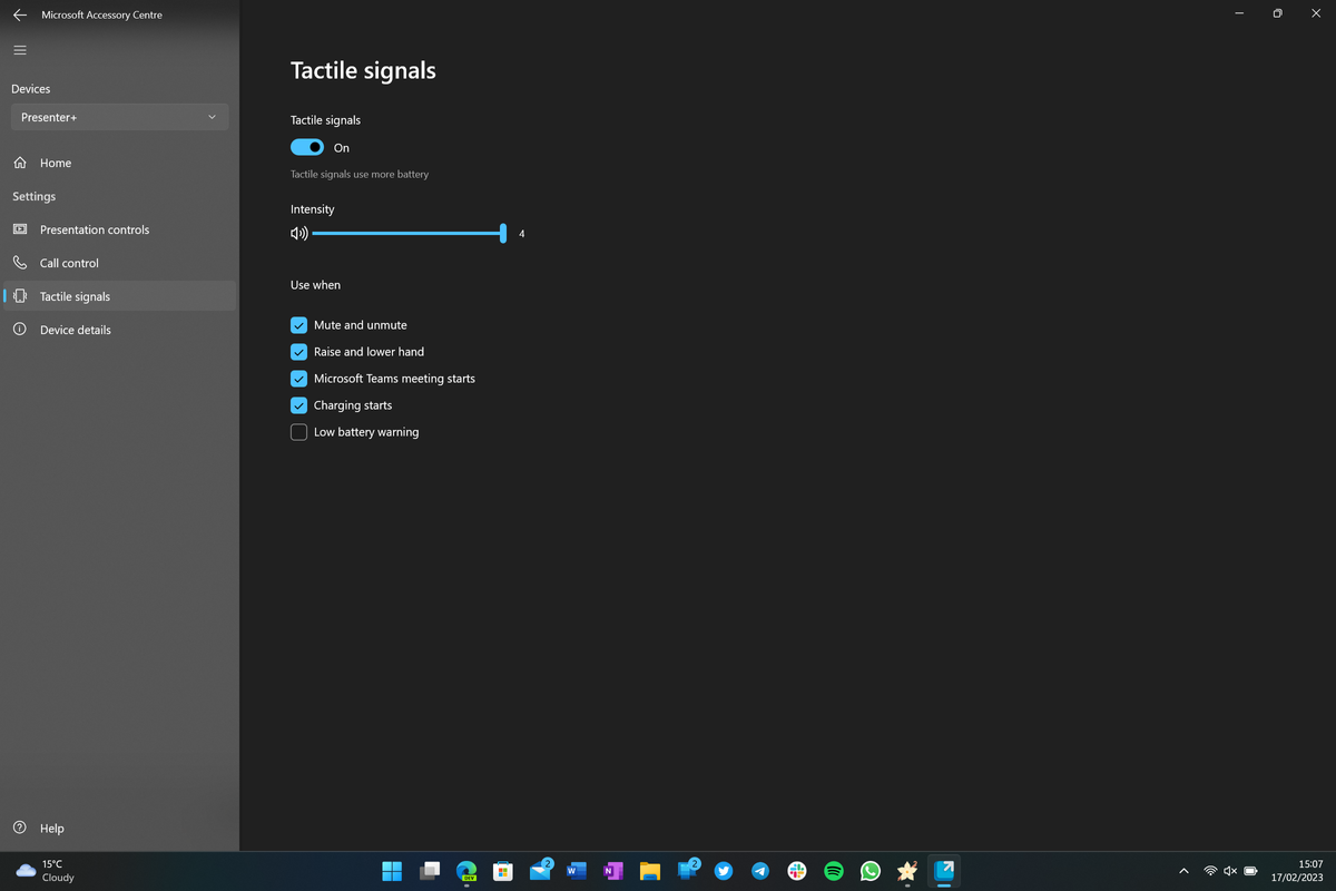 Microsoft Presenter Settings
