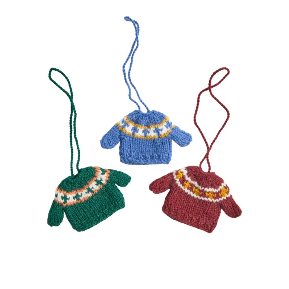 Mini Sweater Ornament Trio