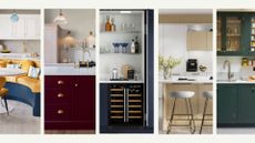 a compilation image of the biggest kitchen trends 2025 from designs to colours