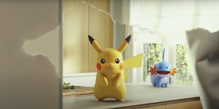 Pokemon Go Pikachu and Mudkip waiting for a trainer