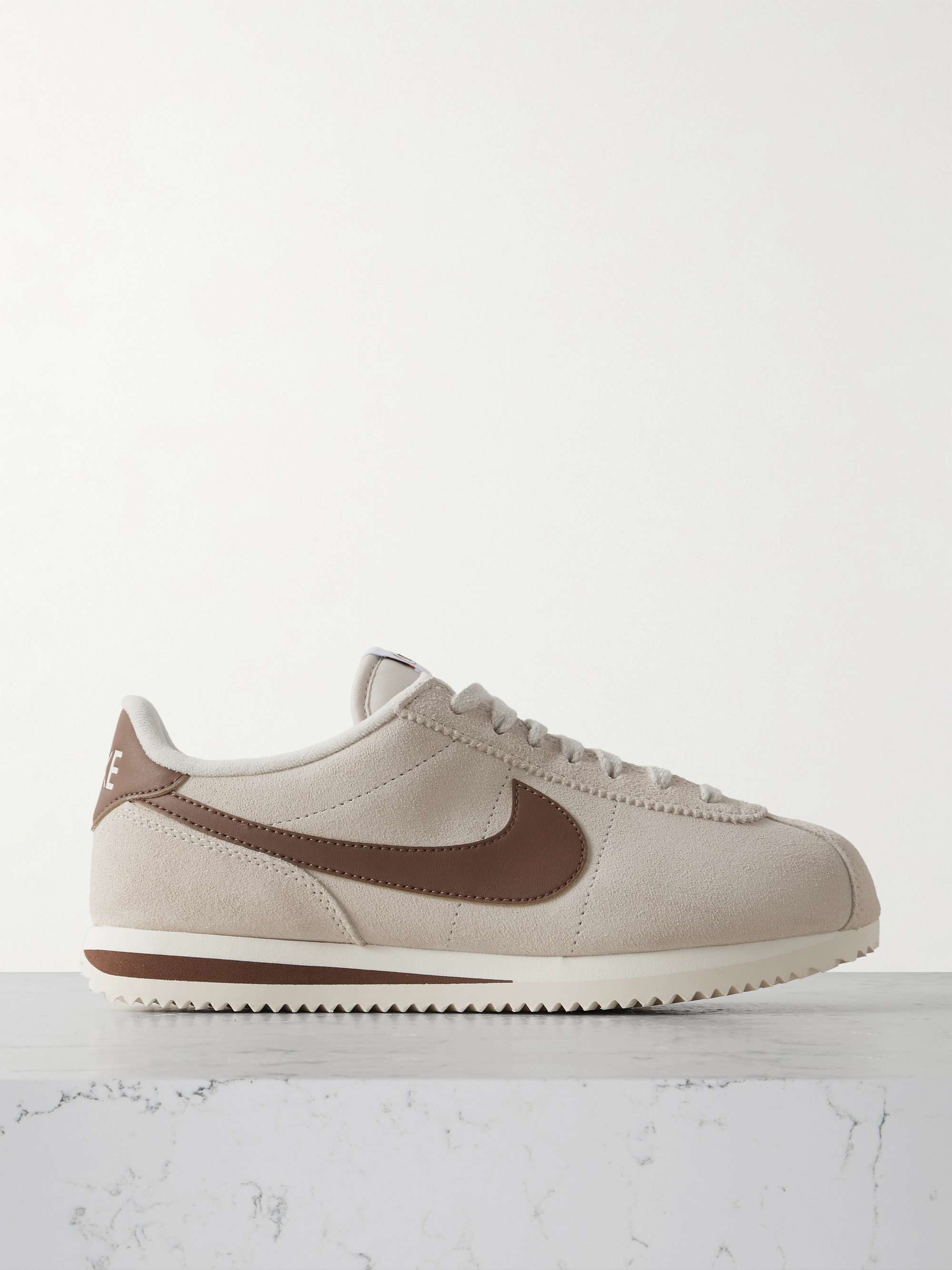 Cortez Leather-Trimmed Suede Sneakers