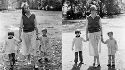 Princess Diana in a sheer skirt with nursery students