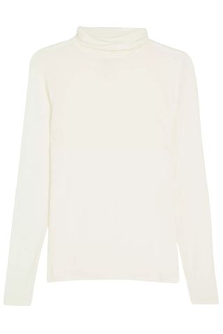 John Lewis Heat Generating Long Sleeve Roll Neck Thermal Top in Ivory