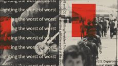 Photo composite illustration of suspected illegal immigrants being arrested by DHS officers, and deportees arriving by air in Guatemala, overlaid with text from the DHS website