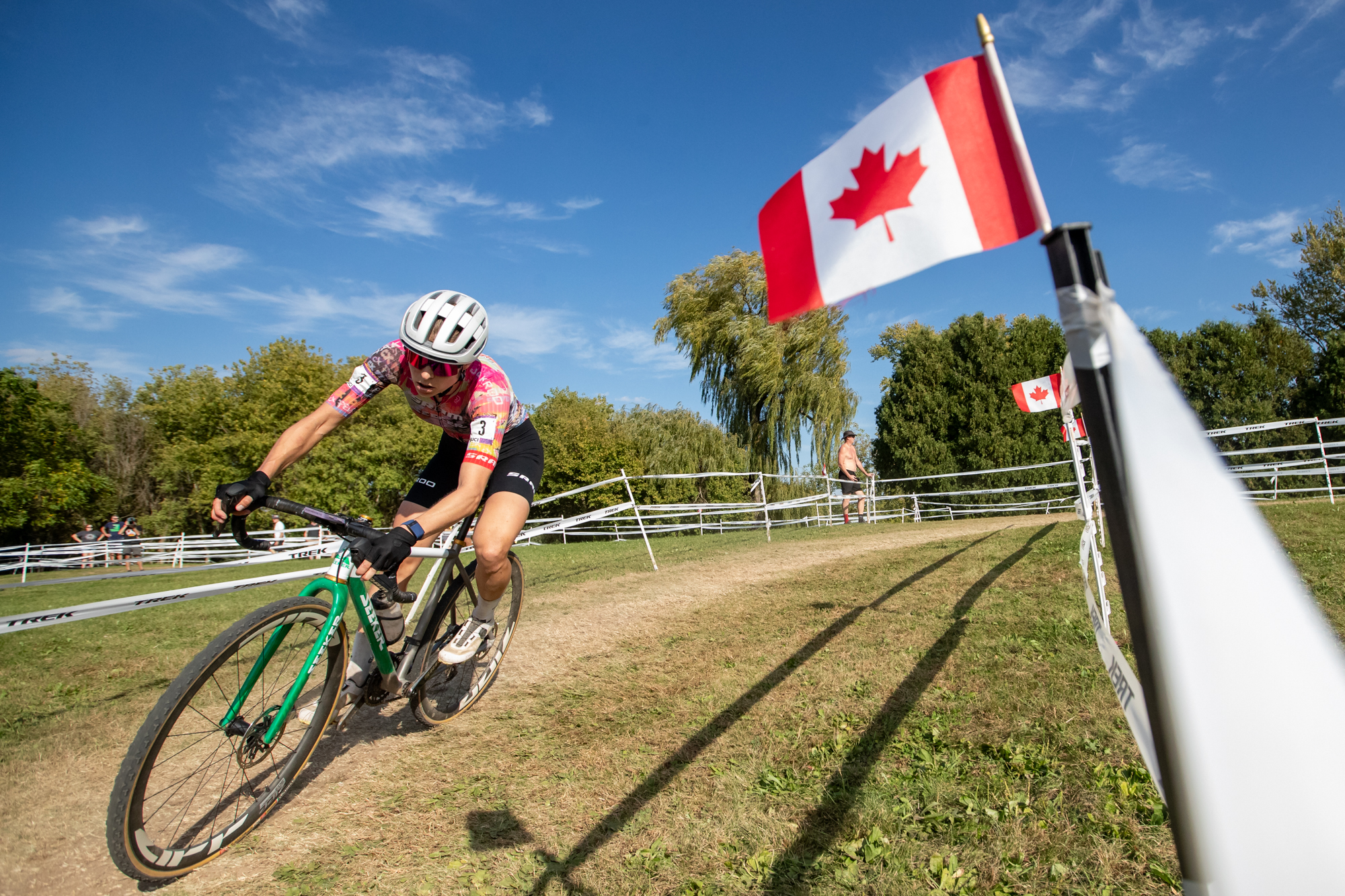 Trek CX Cup elite women's winner Maghalie Rochette on the Waterloo course for C2 race