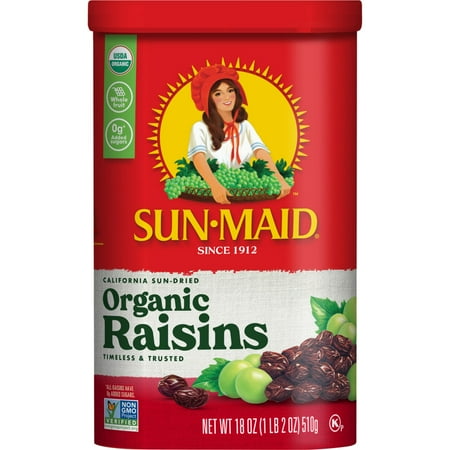 Sun-Maid&amp;reg; California Sun-Dried Organic Raisins 18oz Resealable Canister