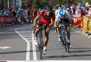 Philippe Gilbert (BMC) launches his attack on the Cauberg
