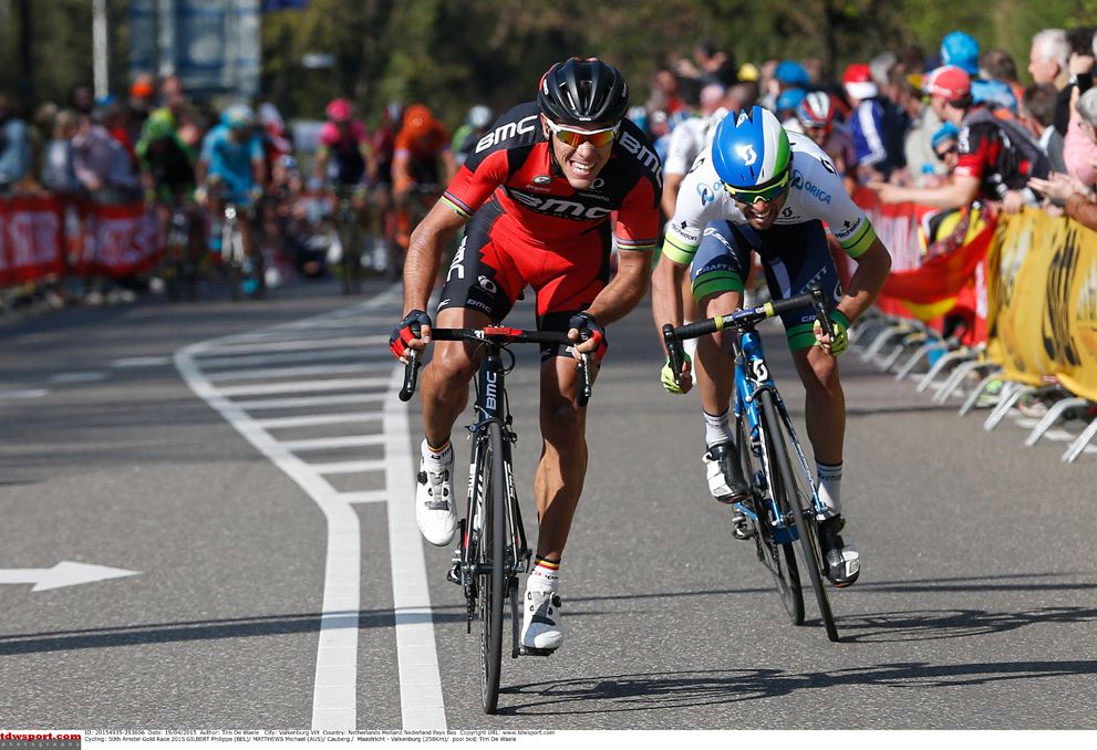 Philippe Gilbert (BMC) launches his attack on the Cauberg