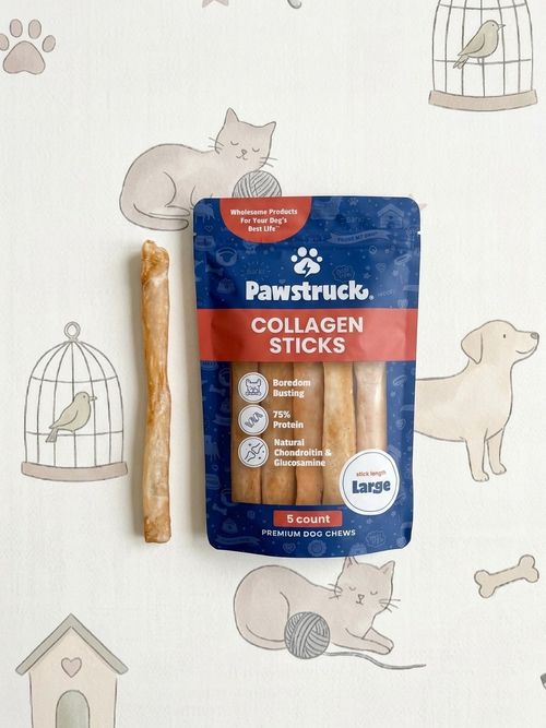 Natural Large 12" Beef Collagen Sticks for Dogs