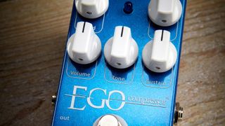 Close up of a Wampler Ego compressor pedal