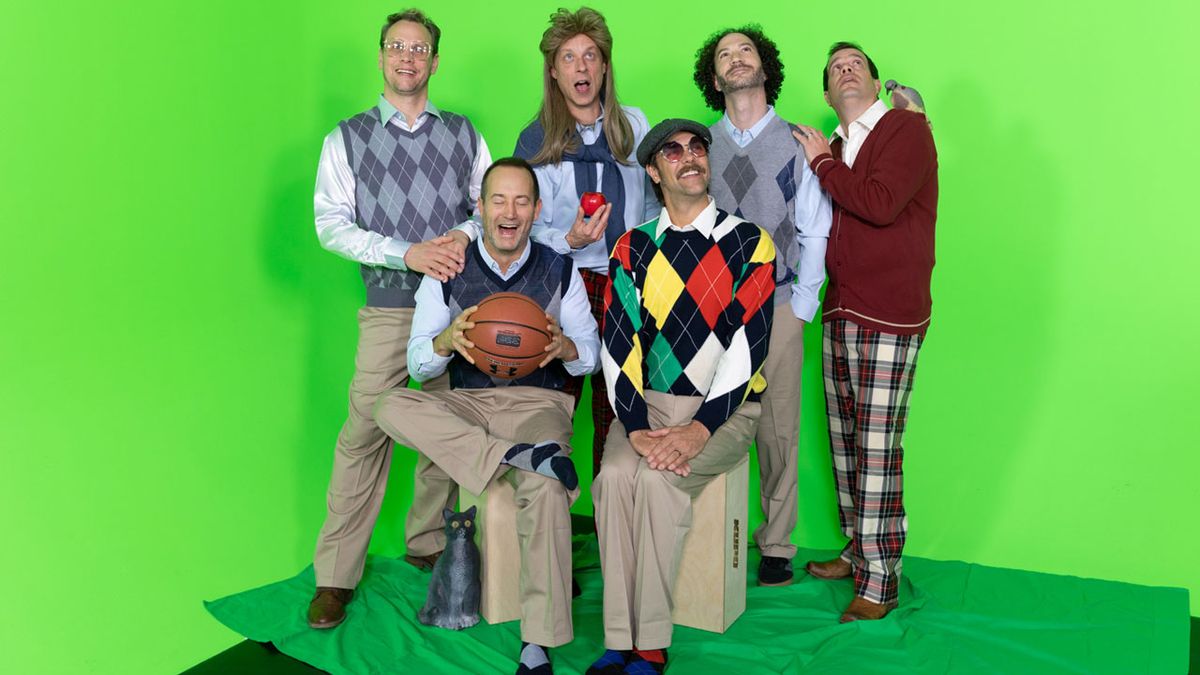 Umphrey&#039;s McGee 2021 press shot against a green screen