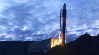  Skyrora's Skylark L rocket on a launch pad in Iceland