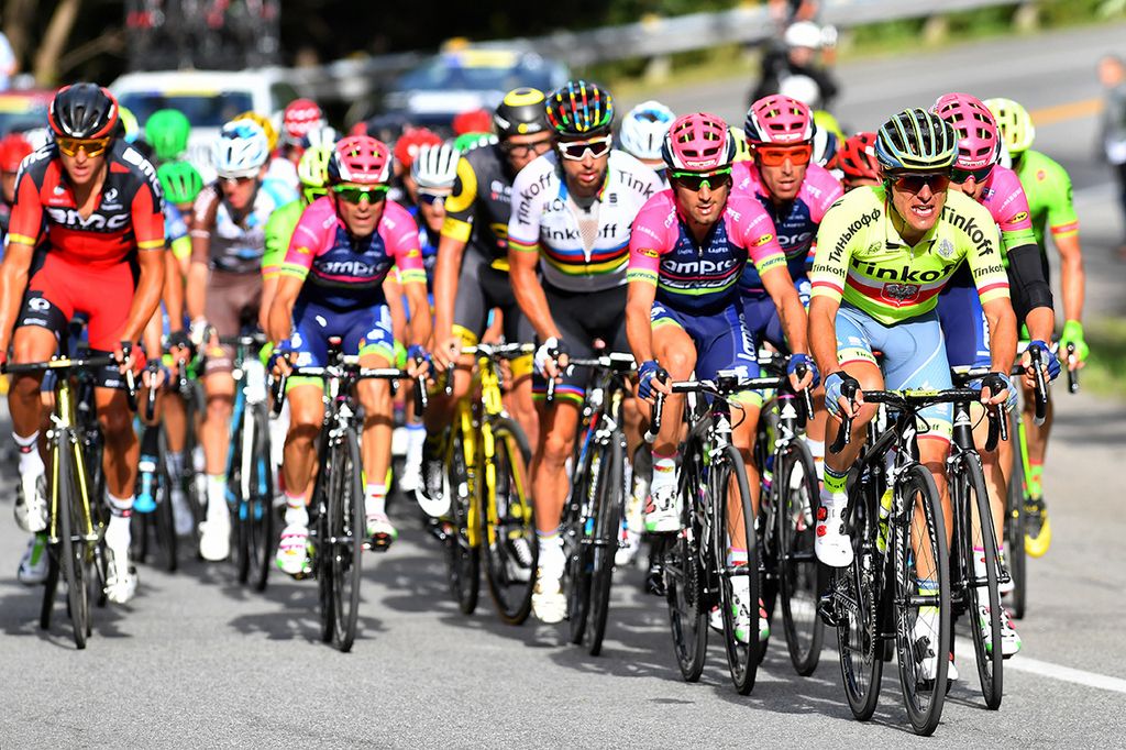 Rafal Majka (Tinkoff) working on the front