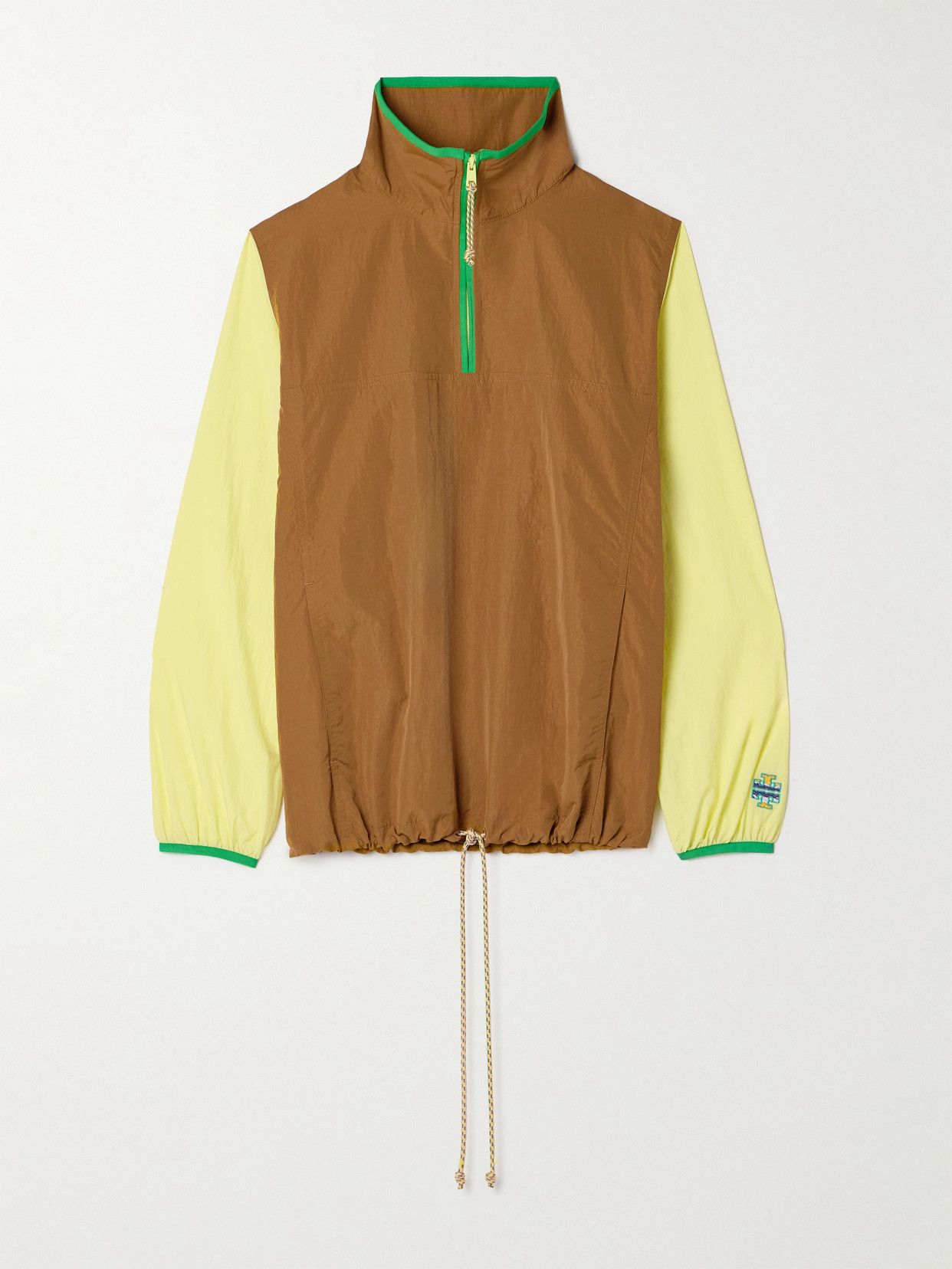 Color-Block Crinkled-Shell Jacket