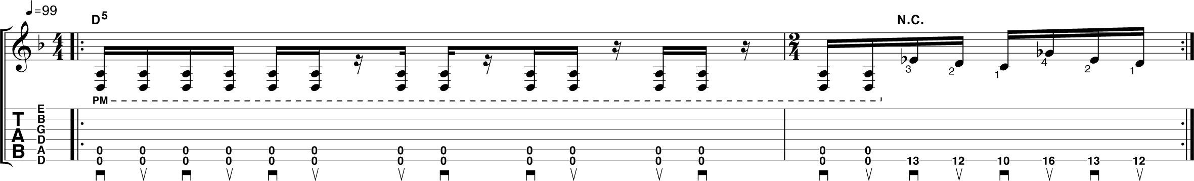 Riff with a straight drumbeat