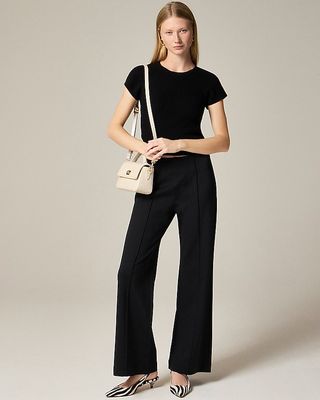 Wide-Leg Pant in Stretch Ponte