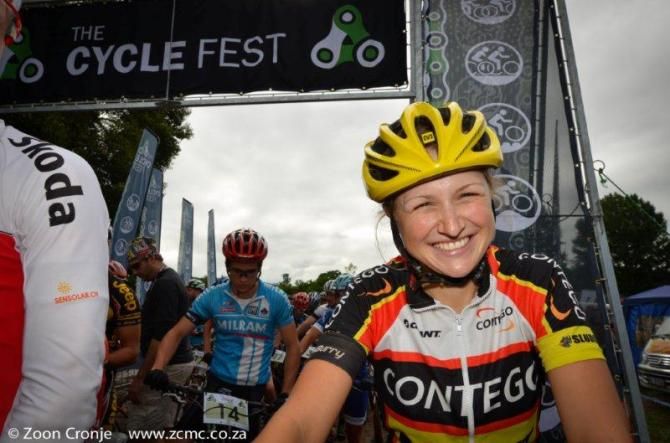 Mariske Strauss at the start