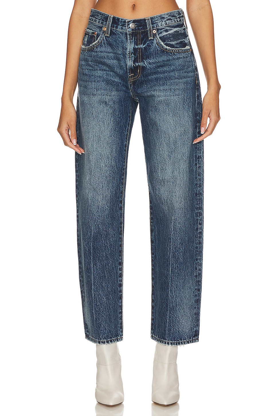 Lexi Mid Rise Relaxed Straight Jeans