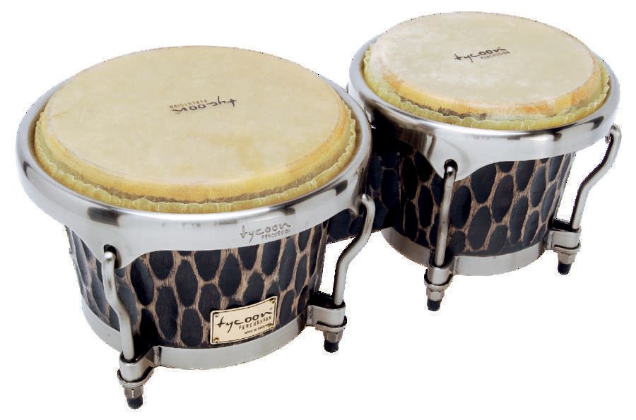 The thin buffalo-skin heads on the bongos respond beautifully.