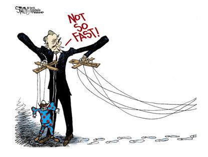 Political cartoon puppet