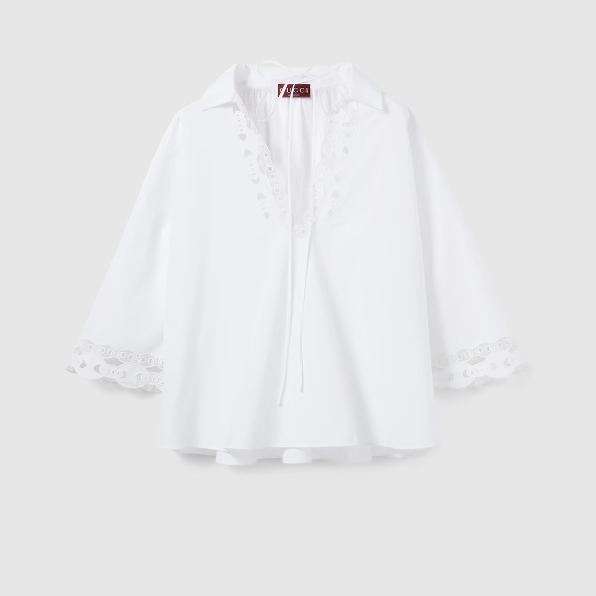 Cotton Poplin Shirt With Embroidery