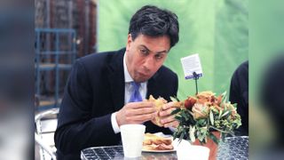 Ed Miliband eating a sandwich 