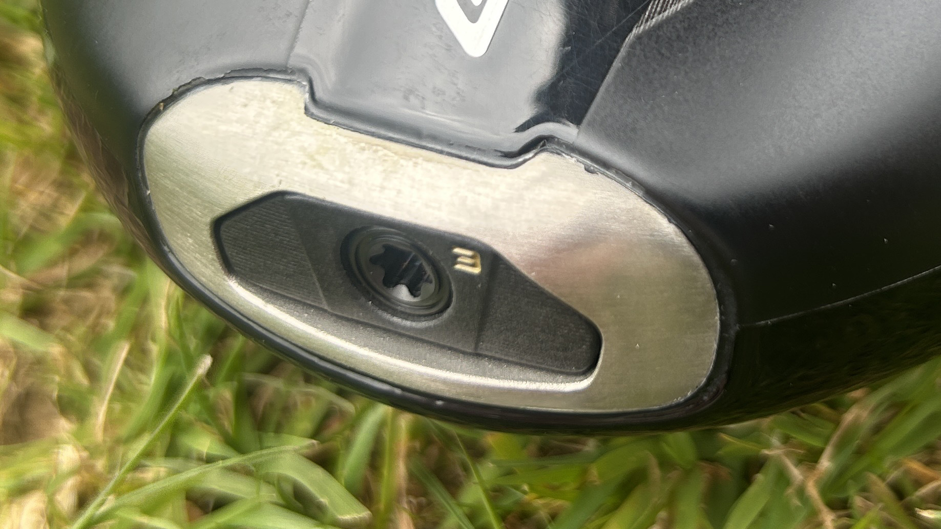 Photo of the weight port on the Titleist GTS2 Driver