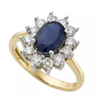 Ernest Jones 18ct Gold Sapphire and Two Third Carat Diamond Ring: £2750