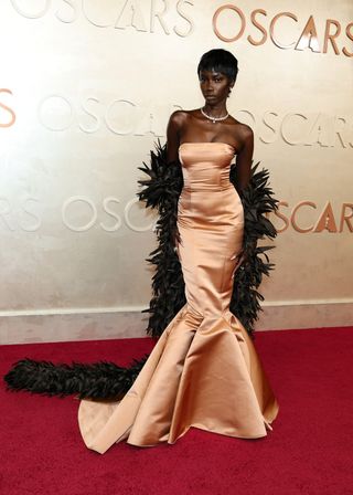 Anok Yai attends the 97th Annual Oscars at Dolby Theatre on March 02, 2025 in Hollywood, California.