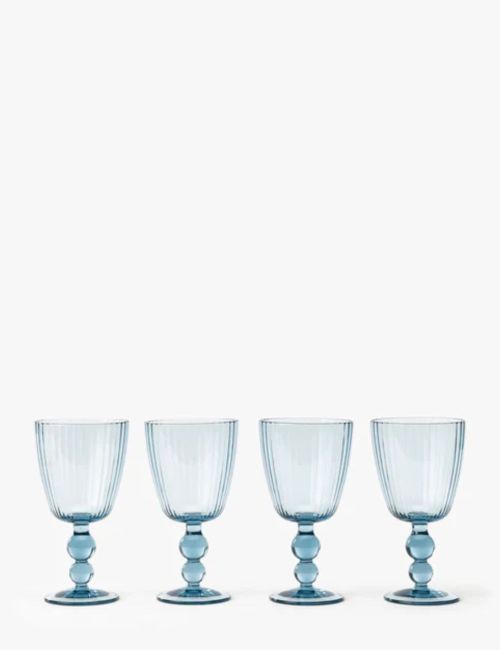 Blue Acrylic Wine Glass (set of 4)