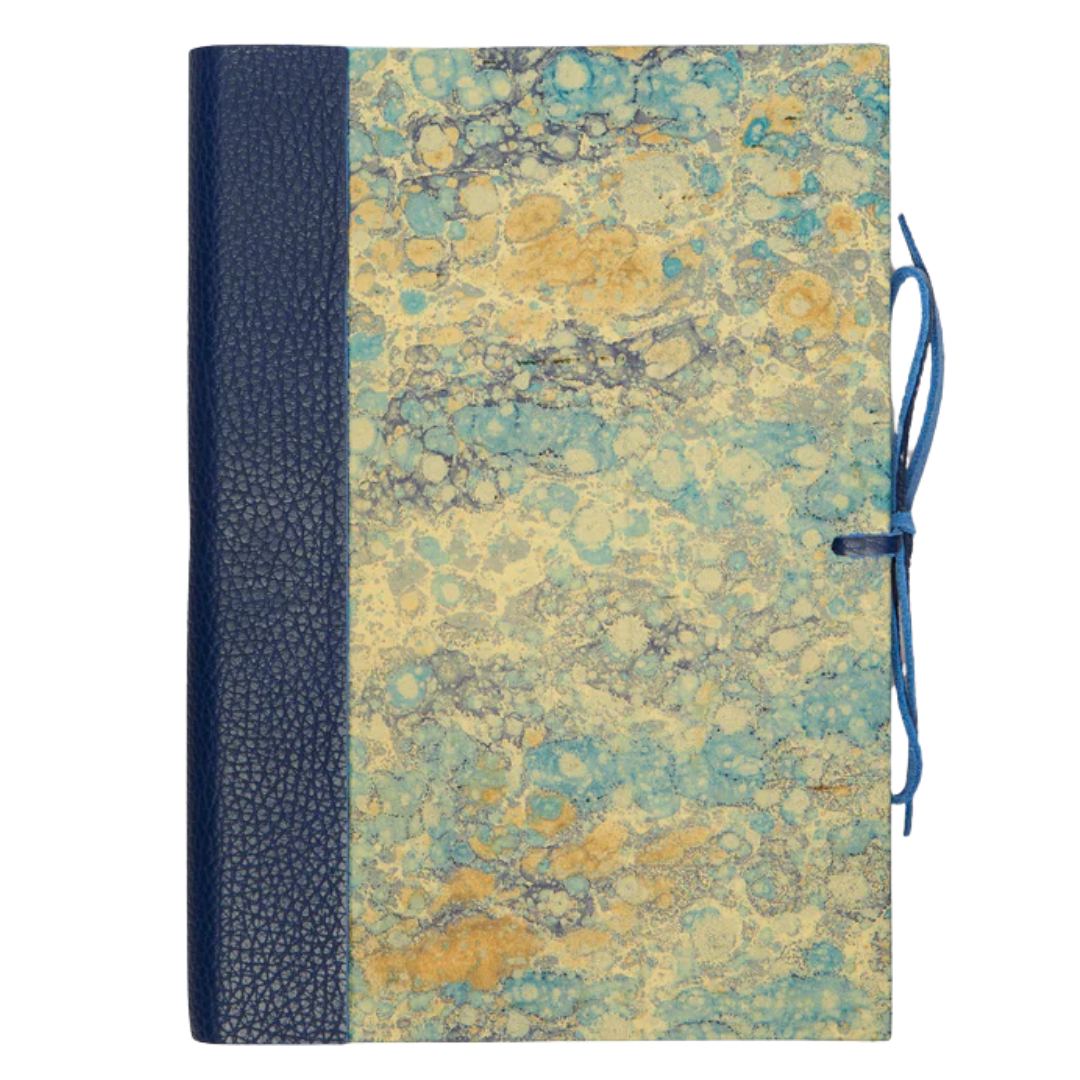 Hand-Marbled Leather Bound Notebook