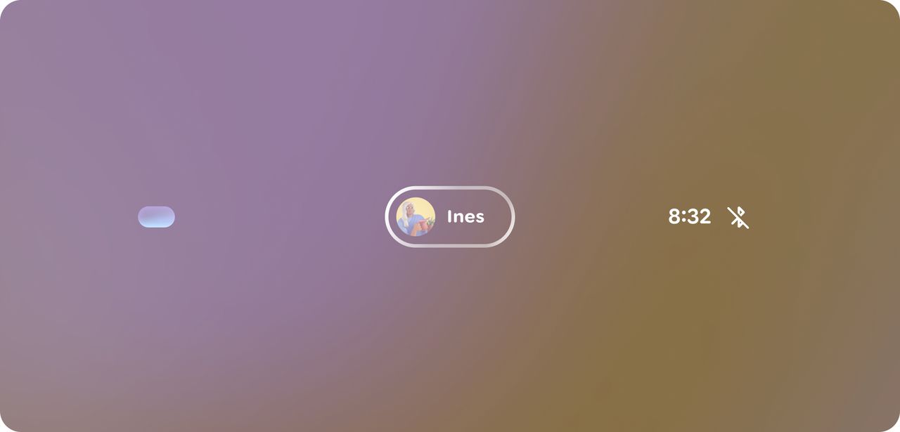 Sample UI images for Android XR AI Glasses
