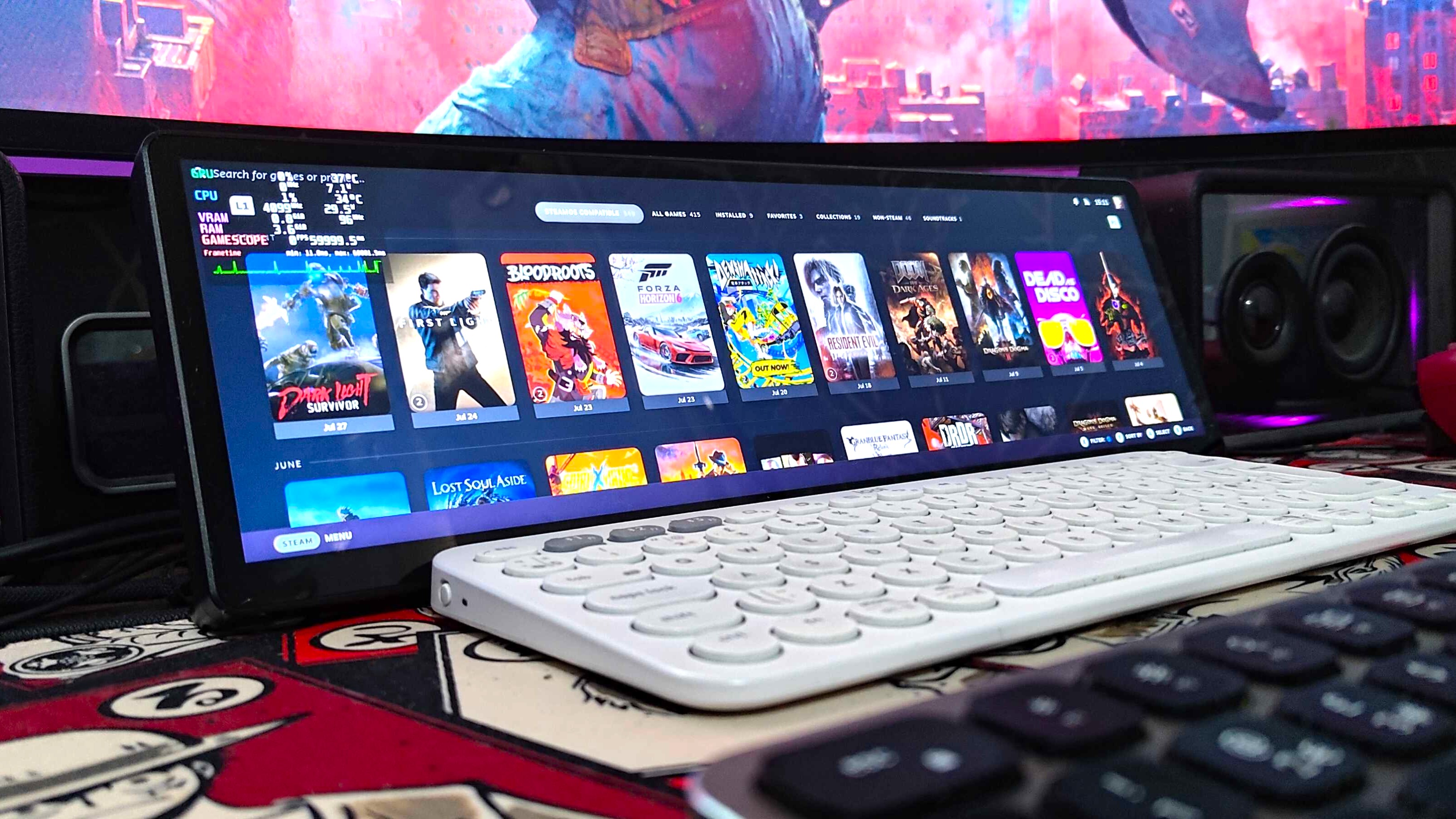 Bazzite PC running on Corsair Xeneon Edge screen