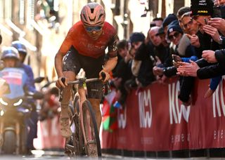SIENA, ITALY - MARCH 02: Thomas Pidcock of The United Kingdom and Team INEOS Grenadiers competes during the 18th Strade Bianche 2024, Men's Elite a 215km one day race from Siena to Siena 320m / #UCIWT / on March 02, 2024 in Siena, Italy. (Photo by Luc Claessen/Getty Images)