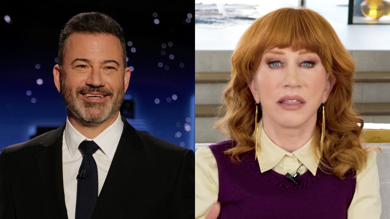Jimmy Kimmel appears on Jimmy Kimmel Live!, while Kathy Griffin speaks on her webshow.