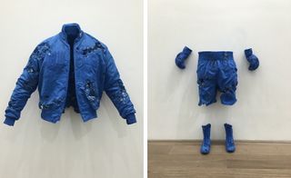 Blue coat to be used during rainy season