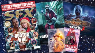 The cover of SFX issue 386, plus the art cards and poster that come with it.