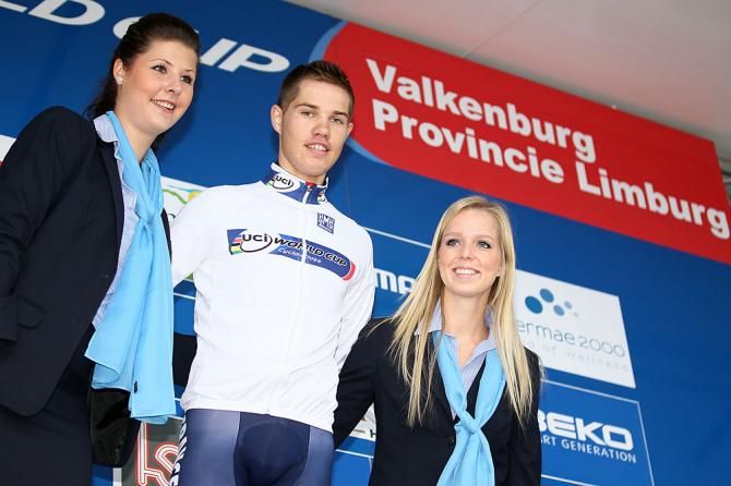 Lucas Dubau (France) leads the junior men's 'cross World Cup after winning the opening round in Valkenburg