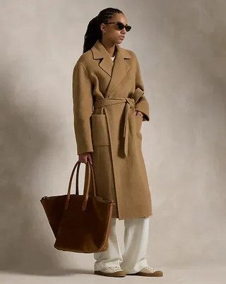 Double Faced Wool Wrap Coat