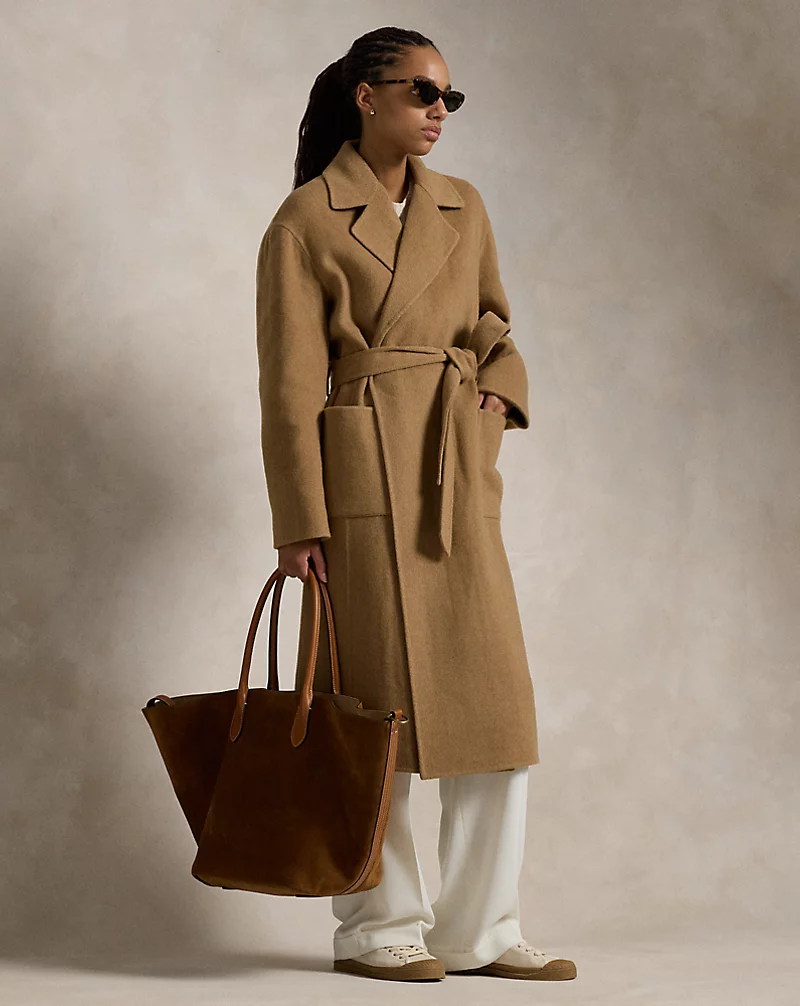 Double Faced Wool Wrap Coat