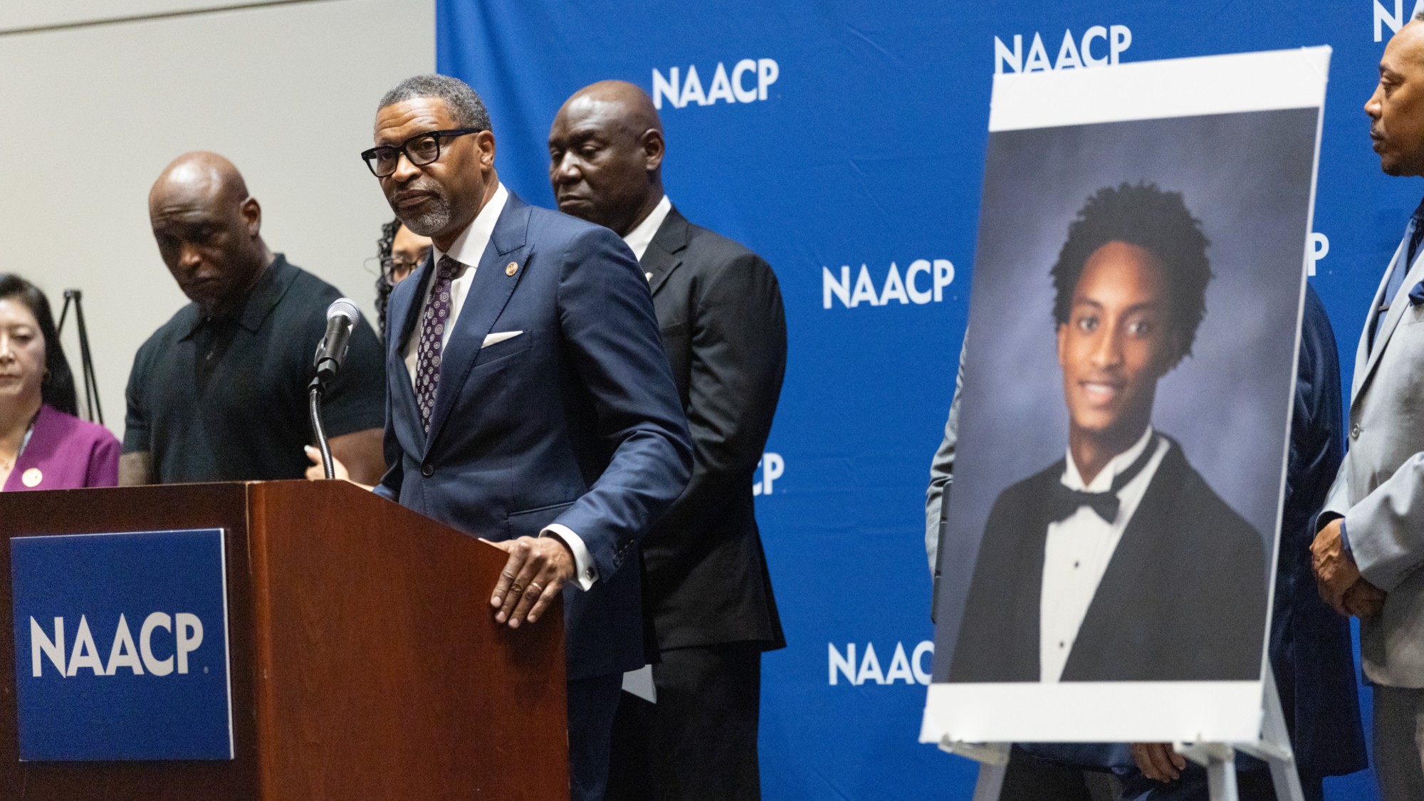 Attorneys for the NAACP hold a press conference about the death of Nolan Wells.