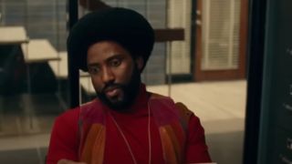 John David Washington formulating a plan in BlacKkKlansman