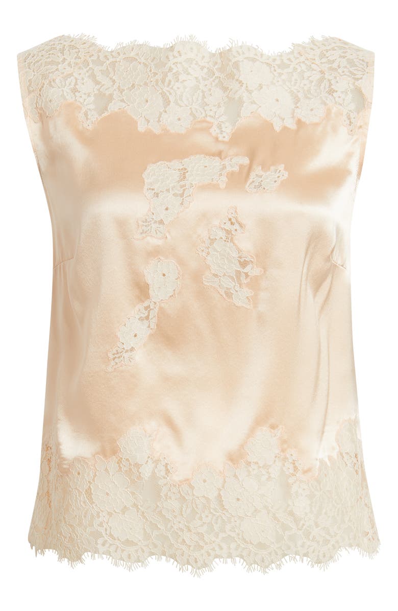 Viviane Lace Trim Silk Satin Top
