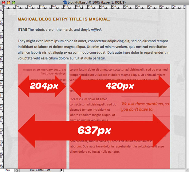 A visual inventory of the blog, which we’ll use to construct a simple, flexible grid
